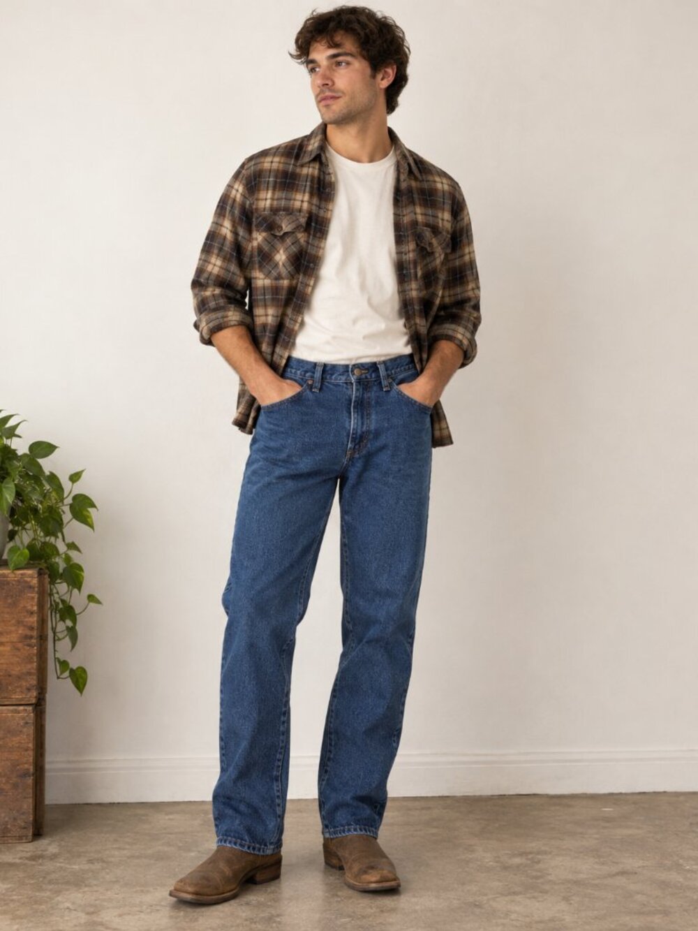 Men's Wrangler 29x32 Regular Fit Jeans Dark Wash 100% Cotton Western Workwear